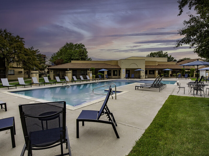 Twighlight View of Swimming Pool | The Redwood