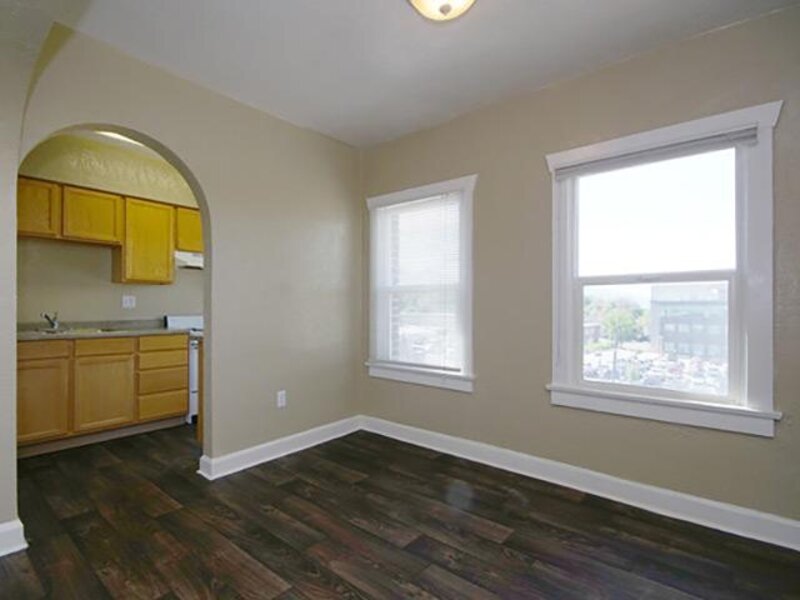 Living Room and Kitchen | The New Broadmoor Apartments, Salt Lake City, UT