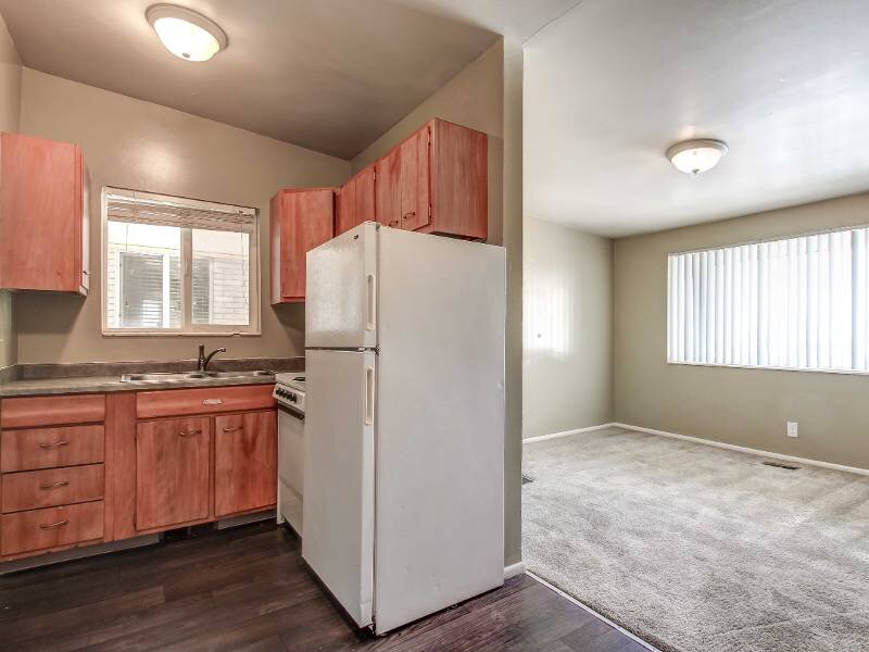 Kitchen & Living Room | The New Broadmoor Apartments in SLC, UT