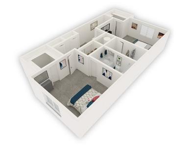 2 Bedroom floor plan at Haven Cove Townhomes in West Haven, UT