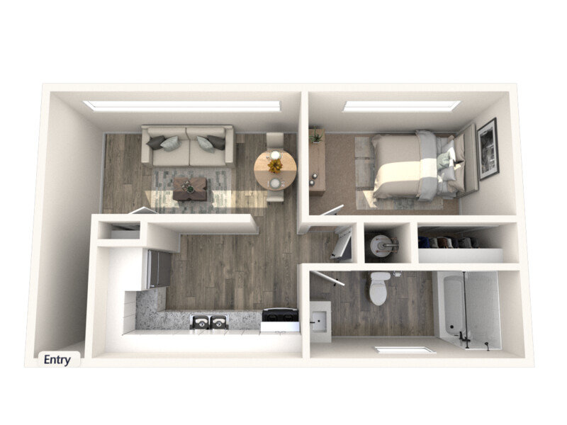 View floor plan image of ONE BEDROOM apartment available now