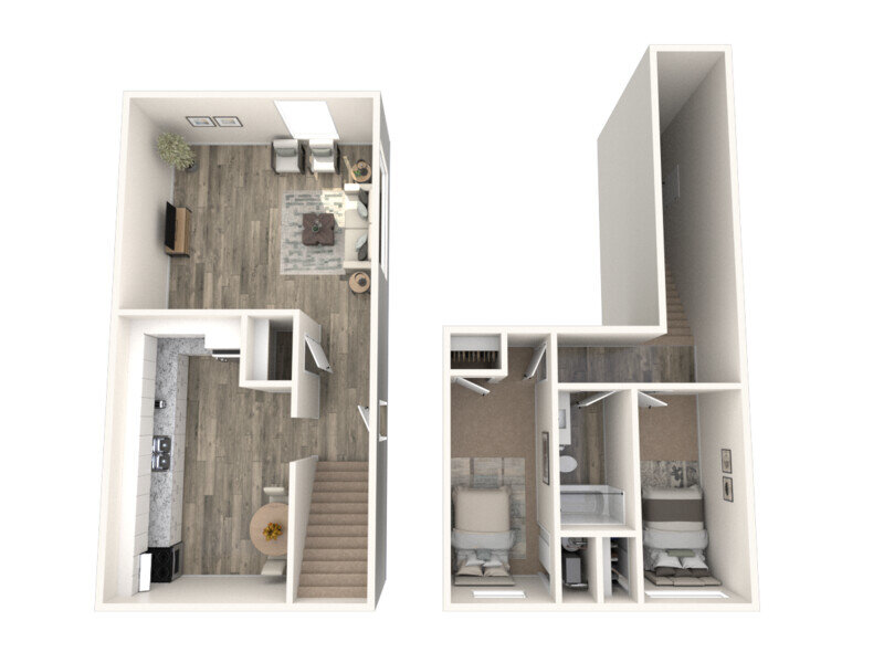 TWO BEDROOM floor plan at The Highland at Sugar House Apartments