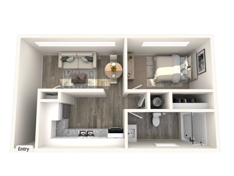 ONE BEDROOM floor plan at The Highland at Sugar House Apartments