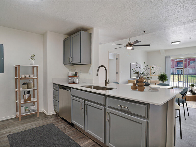 Kitchen with Sink and Counter | Wasatch Commons