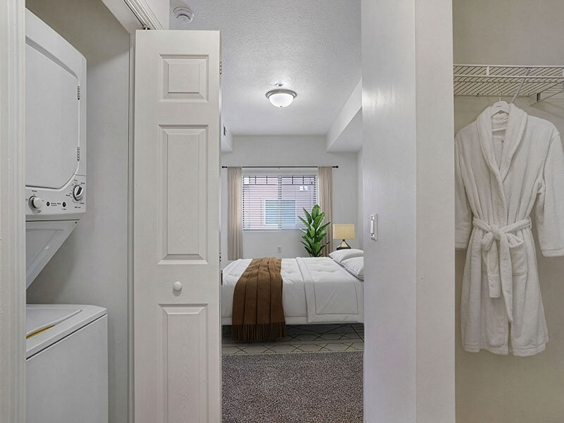 Bedroom with Laundry and Closet | Wasatch Commons