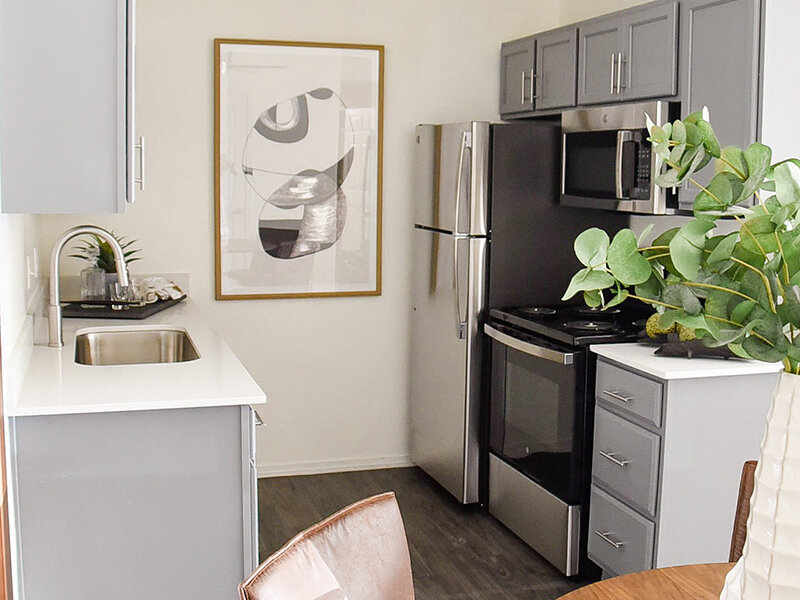 Kitchen with Stainless Steel Appliances | Wasatch Commons