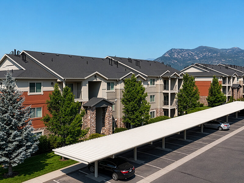 Exterior and Covered Parking | Wasatch Commons