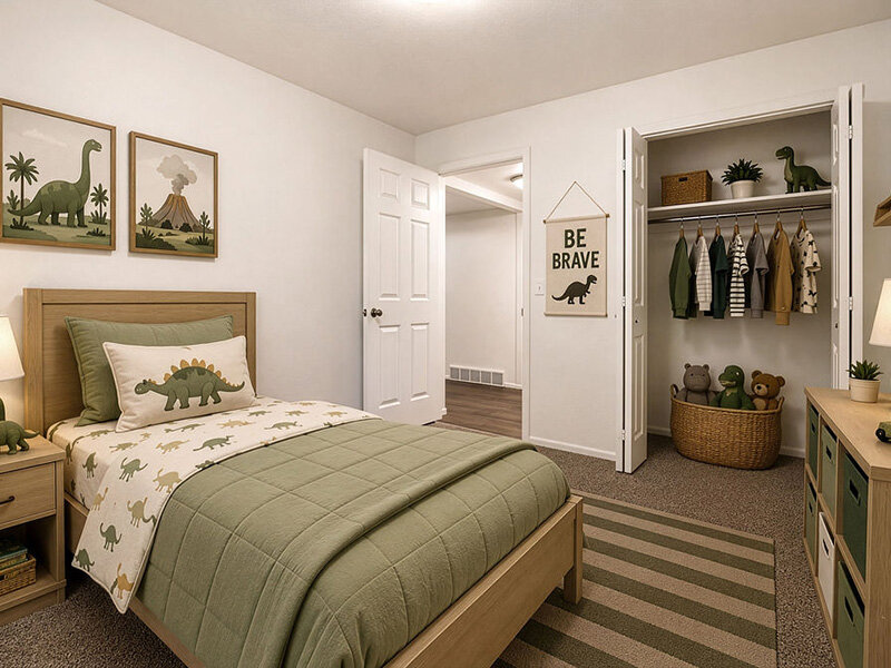 Bedroom with Open Closet | Elmwood