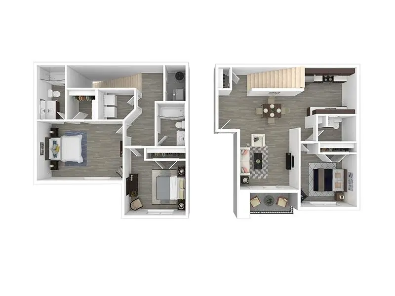 3x2.5 Townhome- 1280 Floorplan