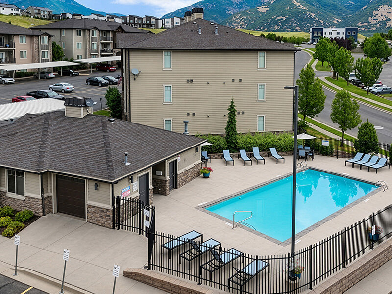 Aerial View of Community Swimming Pool | Eastgate at Greyhawk