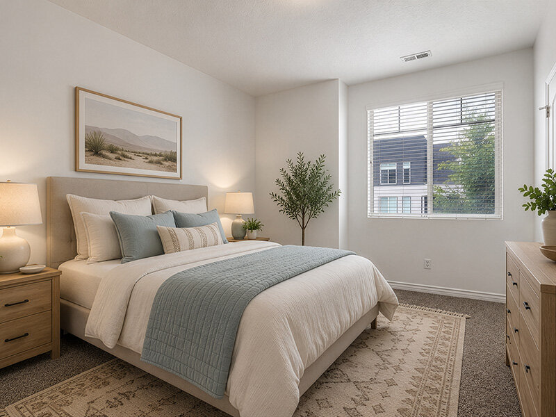 Bedroom with Wall Art and Window | Eastgate at Greyhawk