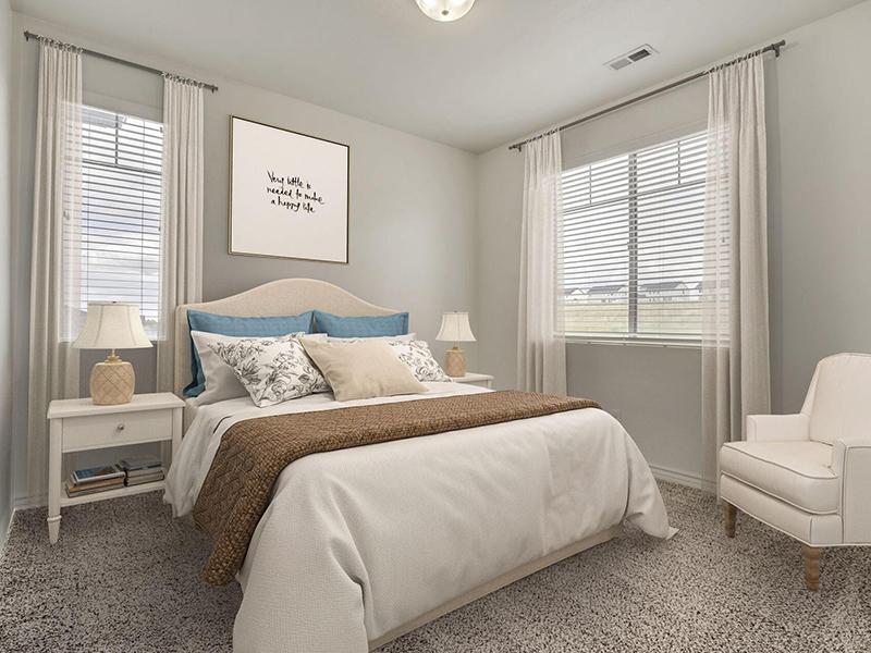 Furnished Bedroom | Eastgate at Greyhawk Apartments in Layton, UT