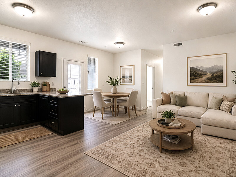 Living Room with Wall Art and Coffee Table | Eastgate at Greyhawk