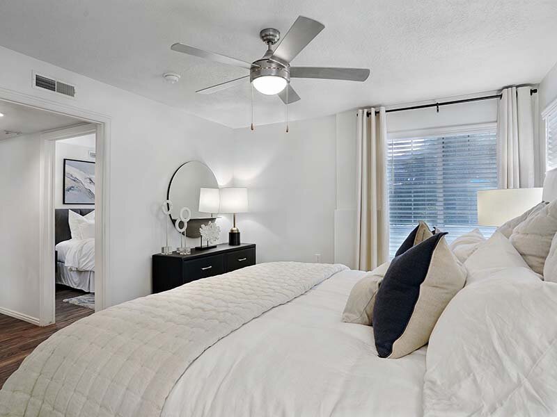 Ceiling Fans in Bedroom | Woodgate Apartments in West Jordan, UT