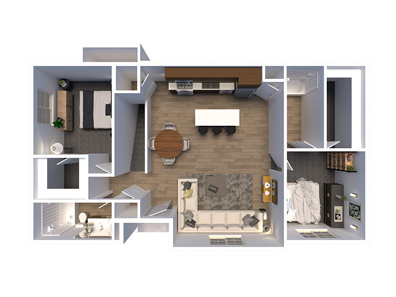 2X2TH Floor Plan at Allure Apartments Apartments