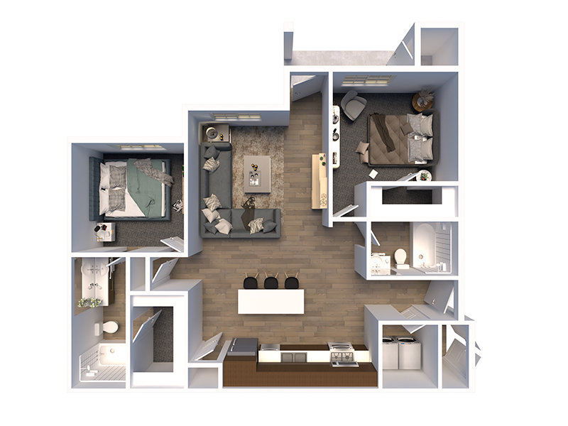 2X2A Floor Plan at Allure Apartments Apartments