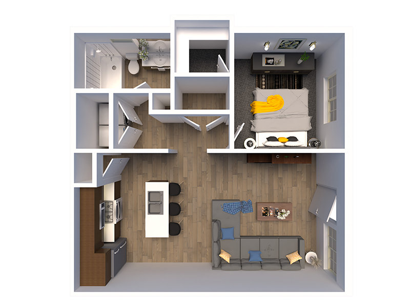 1X1A Floor Plan at Allure Apartments Apartments