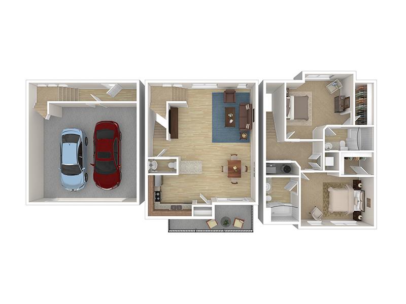 Blue Koi Apartments Floor Plan 2 x 2.5