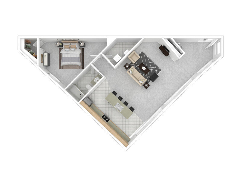 21 & View Apartments Floor Plan 1X1J