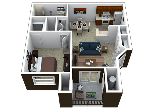 Floorplan for Hidden Cove Apartments