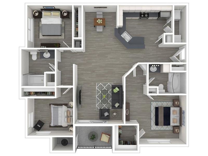 3 Bedroom 2 Bathroom - 1269White Reno floor plan at Alpine Meadows UT