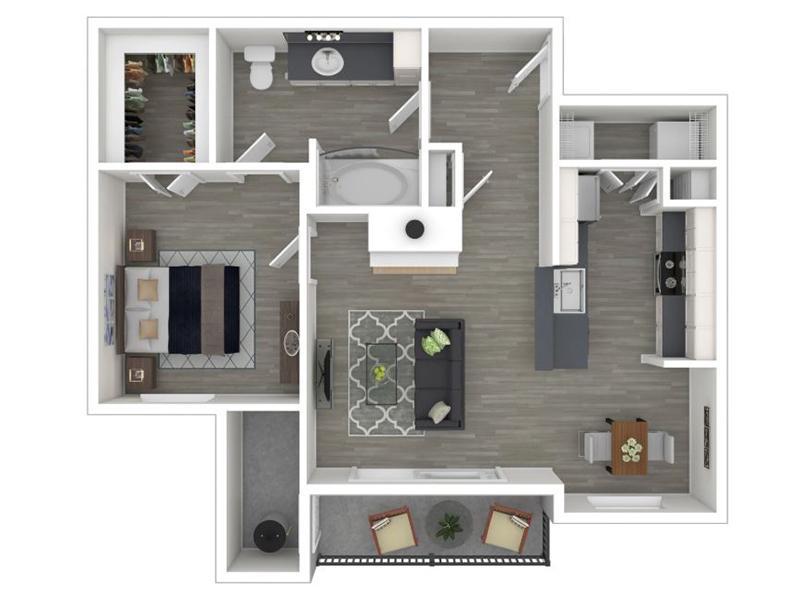 1 Bedroom 1 Bathroom - 759 White Reno floor plan at Alpine Meadows UT