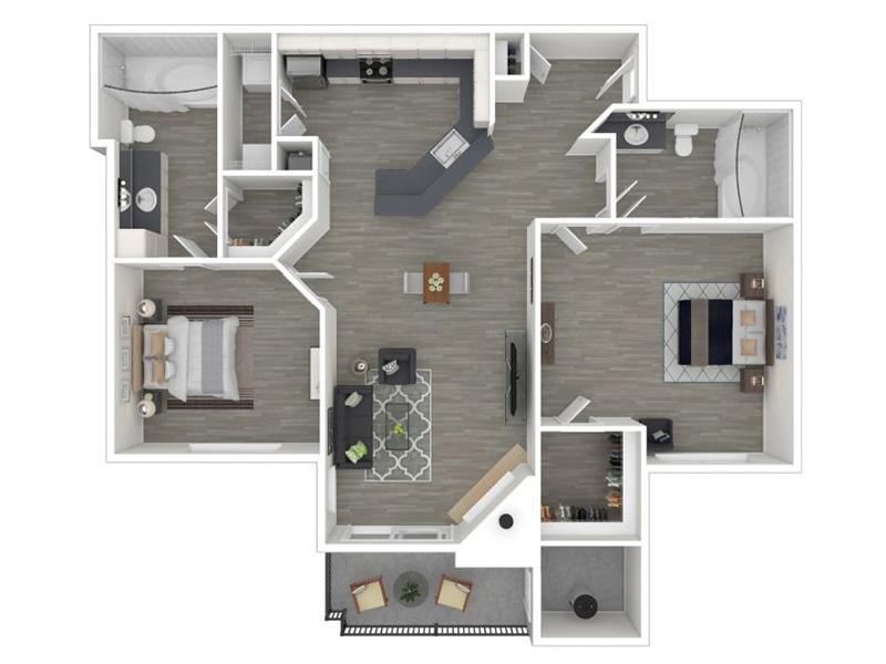 2 Bedroom 2 Bathroom - 1187White Reno floor plan at Alpine Meadows UT