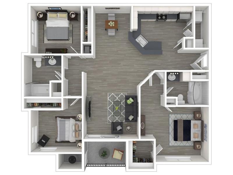 3 Bedroom 2 Bathroom - 1269 floor plan at Alpine Meadows UT