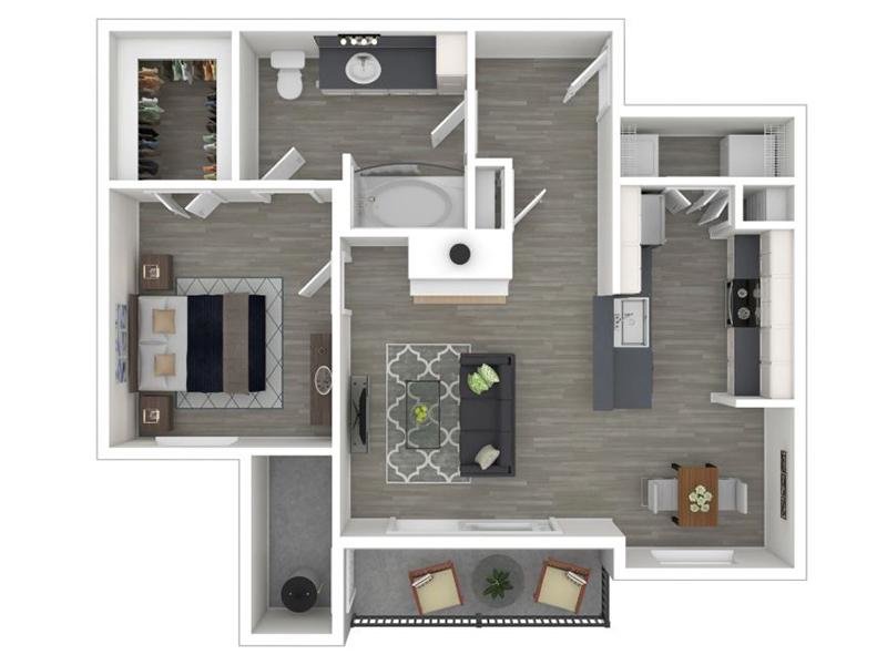 1 Bedroom 1 Bathroom - 759 floor plan at Alpine Meadows UT