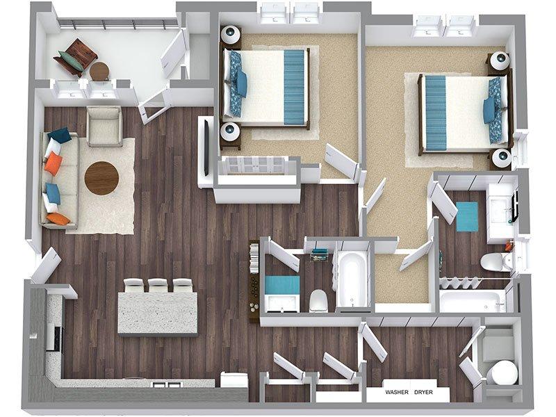 View floor plan image of 2A apartment available now