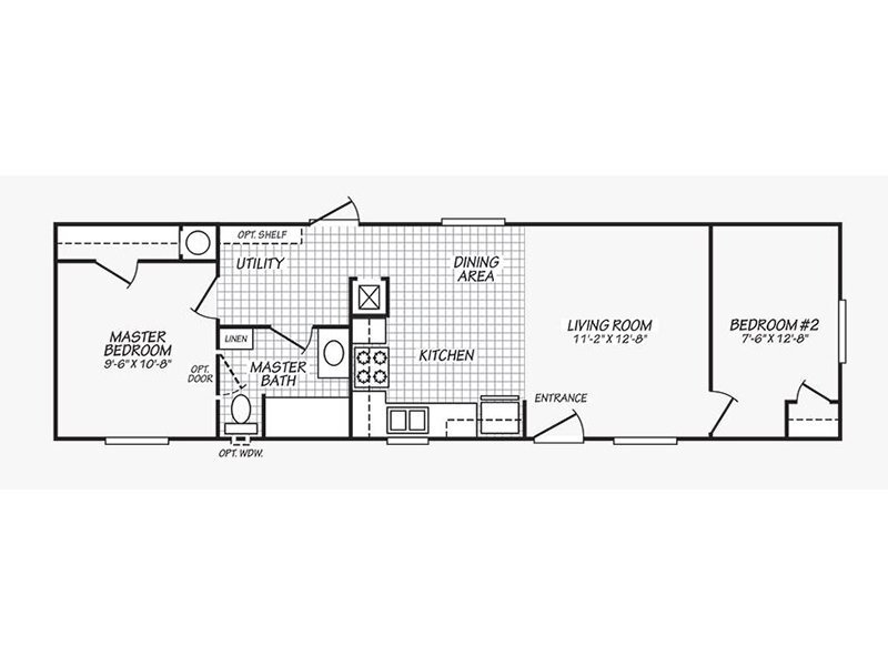 Targhee Place Apartments Floor Plan 2 Bedroom 1 Bathroom - Premium