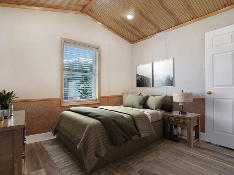 Staged Bedroom | Targhee Place in Alpine, WY