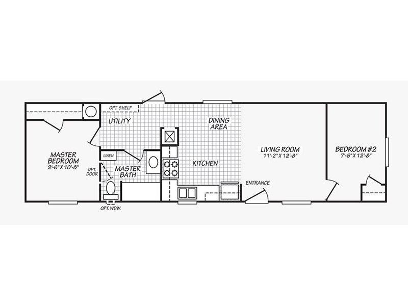 Targhee Place Apartments Floor Plan 2 Bedroom 1 Bathroom - Premium