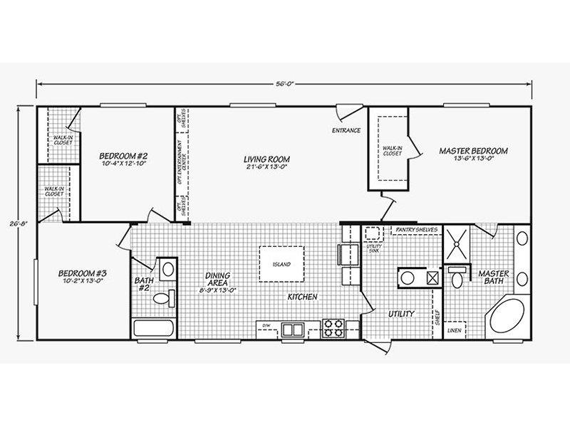 Targhee Place Apartments Floor Plan 3 Bedroom 2 Bathroom - Premium