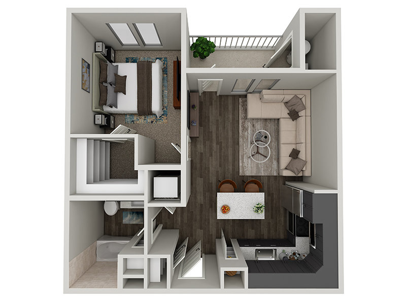 1x1-736 Floorplan at Valley View