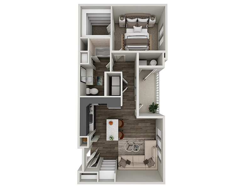 1x1-802 Floorplan at Valley View