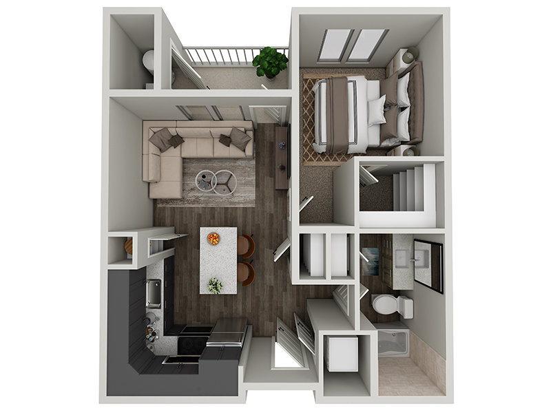 1x1-665 Floorplan at Valley View