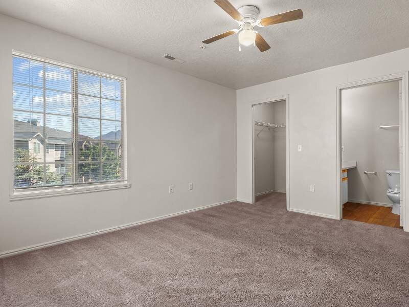 Bedroom with Ceiling Fan | Canyon Park Apartments in Sandy, UT