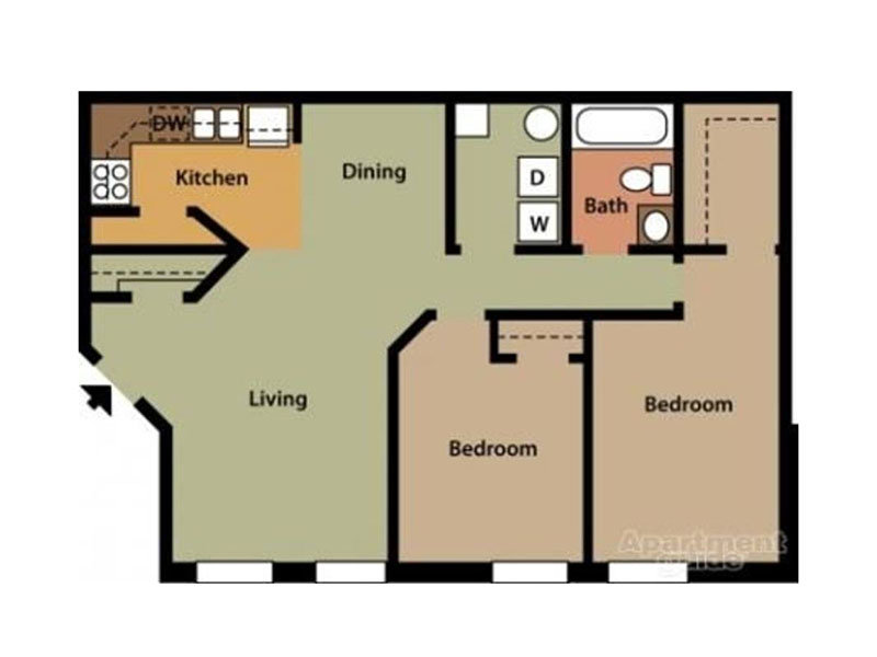 View floor plan image of Two Bedroom apartment available now