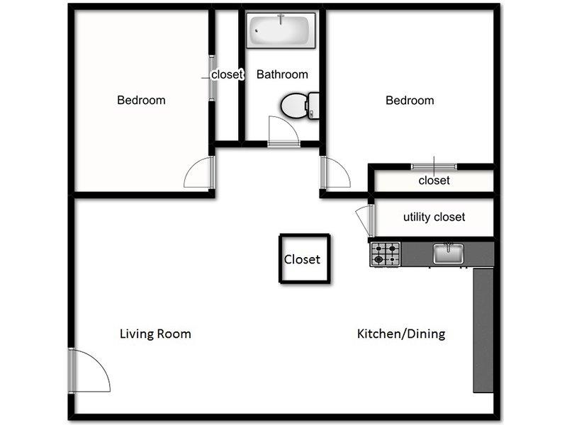 Pine Valley Apartments Floor Plan A1