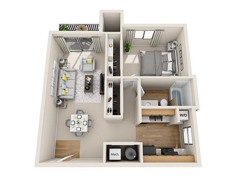 One Bedroom Floorplan at Fox Creek