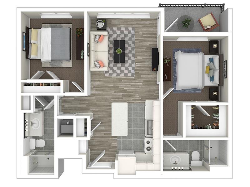 Lincoln Station Apartments Floor Plan 2 Bedroom