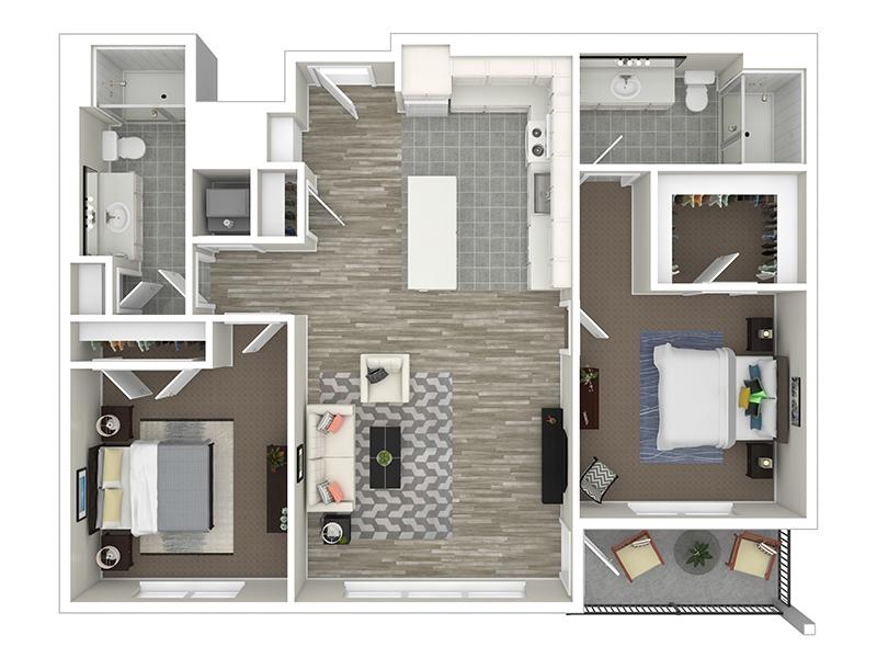 Lincoln Station Apartments Floor Plan 2 Bedroom B