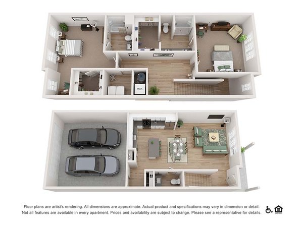 2x2TH-1752 Floorplan at Aria Townhomes and Apartments