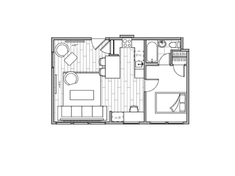 1B2A floor plan at Lotus Cityline