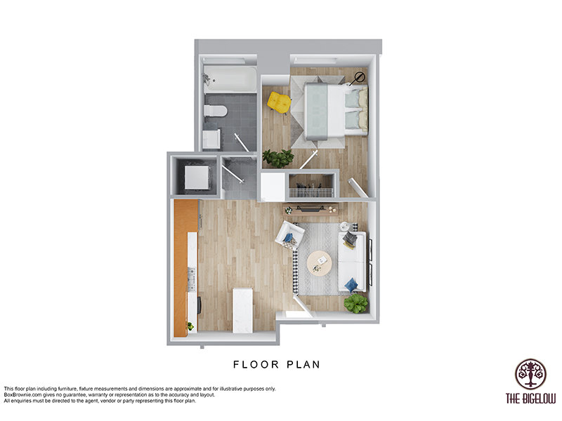 1108 1x1 Floorplan | Bigelow Apartments