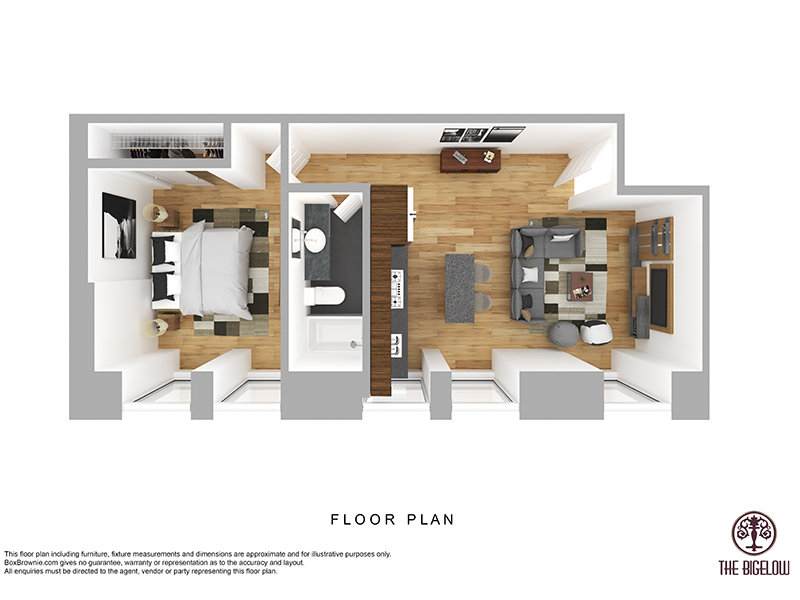 1x1 Floorplan | Bigelow Apartments