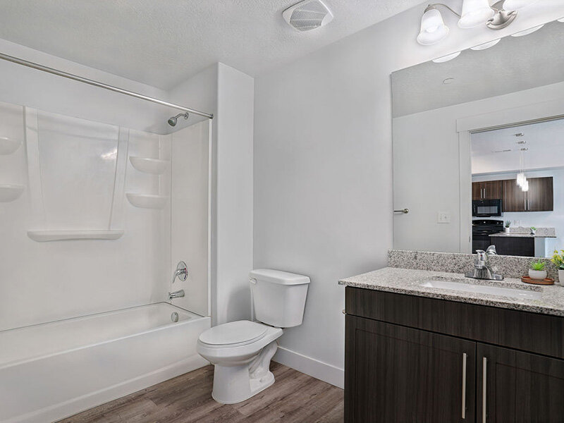 Bathroom with Shower and Sink | Mill Point