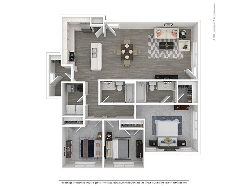 Meadows at Park Avenue Apartments Floor Plan 3x2
