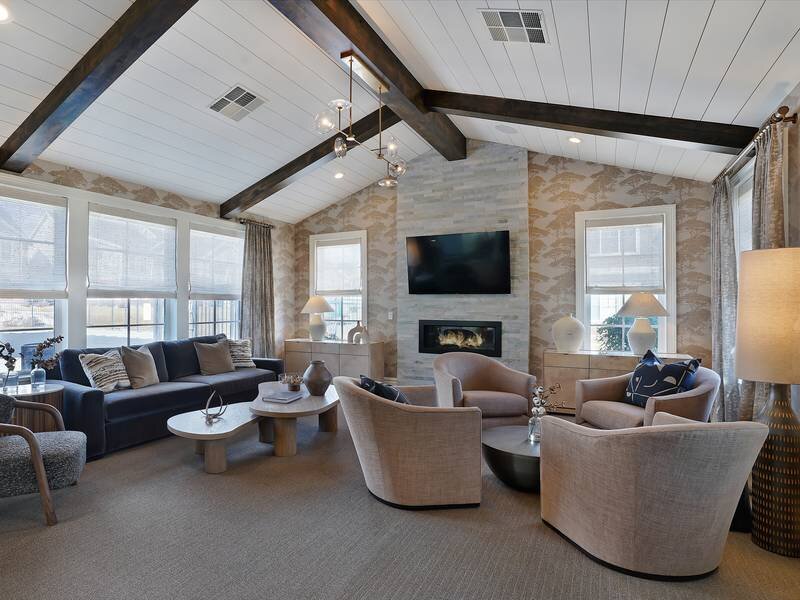 Clubhouse with a Fireplace | Meadows at Park Avenue